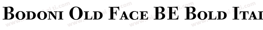 Bodoni Old Face BE Bold Italic Oldstyle Figures字体转换